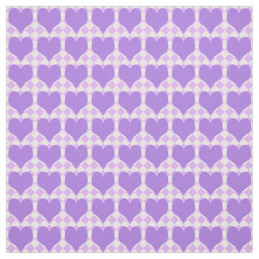 Purple Hearts Pattern ファブリック (見本)