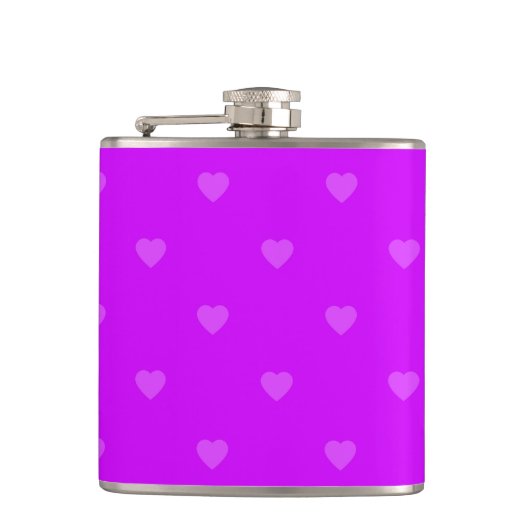Purple hearts pattern フラスク (正面)