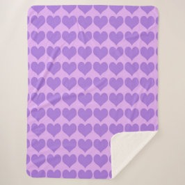 Purple Hearts Seamless Pattern シェルパブランケット