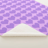 Purple Hearts Seamless Pattern シェルパブランケット (3/4)