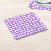 Purple Hearts Seamless Pattern スクエアペーパーコースター (アングル)