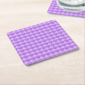 Purple Hearts Seamless Pattern スクエアペーパーコースター (アングル)