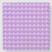 Purple Hearts Seamless Pattern ストーンコースター (正面)