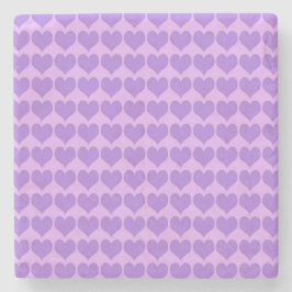 Purple Hearts Seamless Pattern ストーンコースター