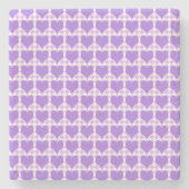 Purple Hearts Seamless Pattern ストーンコースター (正面)