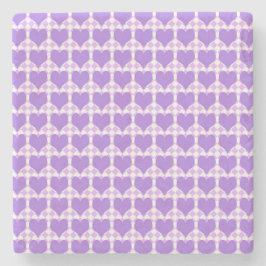 Purple Hearts Seamless Pattern ストーンコースター