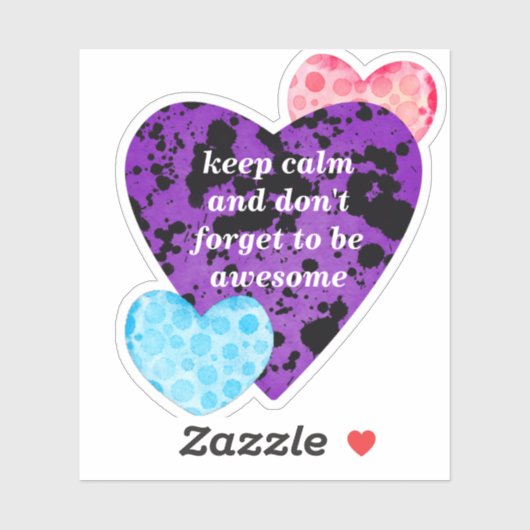 purple hearts vibrant red love シール (シート)