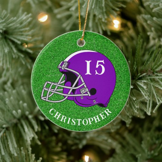 Purple Helmet Christmas Ceramic Ornament セラミックオーナメント (ツリー)