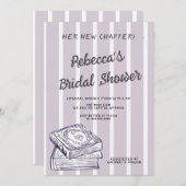 Purple Her New Chapter Storybook Bridal Shower 招待状 (正面/裏面)