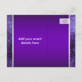 Purple High Heel Shoe Save The Date 案内ポストカード (裏面)