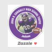 Purple High School Football Player Photo Laptop シール (シート)