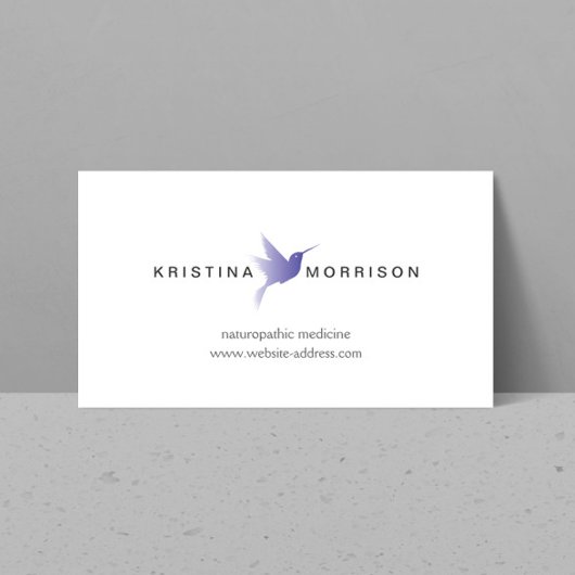 Purple HummingbirdロゴNaturopaths, Healthcare 名刺