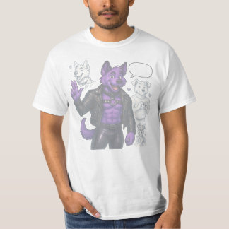 Purple Husky in Leather  Tシャツ