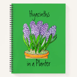 Purple Hyacinths a in Planter ノートブック