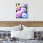 Purple Hydrangea Bush | Floral Watercolor Painting キャンバスプリント (インサイチュ (寝室))