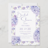 Purple Hydrangea Floral Bridal Shower Invitation 招待状 (正面)