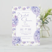 Purple Hydrangea Floral Bridal Shower Invitation 招待状 (スタンド正面)