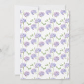 Purple Hydrangea Floral Bridal Shower Invitation 招待状 (裏面)