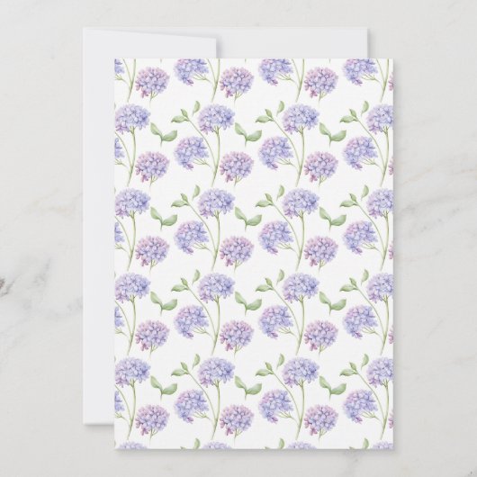 Purple Hydrangea Floral Bridal Shower Invitation 招待状 (裏面)