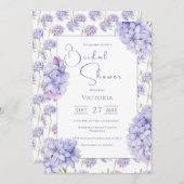 Purple Hydrangea Floral Bridal Shower Invitation 招待状 (正面/裏面)
