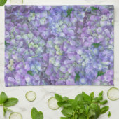 Purple hydrangea flowers キッチンタオル (折り畳み)