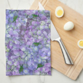 Purple hydrangea flowers キッチンタオル (四つ折り)