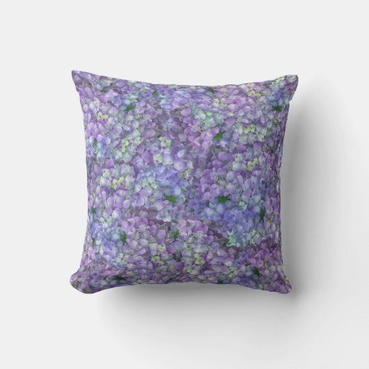 Purple hydrangea flowers クッション (正面)