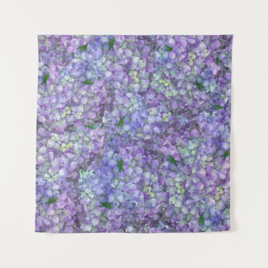 Purple hydrangea flowers タペストリー (正面(横))