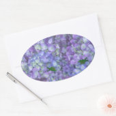 Purple hydrangea flowers 楕円形シール (封筒)