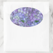 Purple hydrangea flowers 楕円形シール (バッグ)