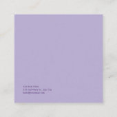 Purple Hydrangea Gold Frame Floral Elegant スクエア名刺 (裏面)