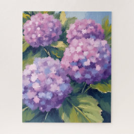 Purple Hydrangeas Floral Watercolor Painting ジグソーパズル