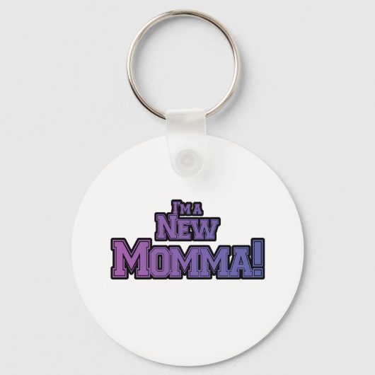 Purple I'm a NewママTシャツとギフト キーホルダー (正面)