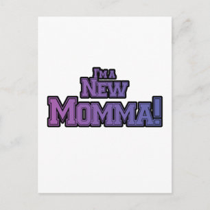 Purple I'm a NewママTシャツとギフト ポストカード