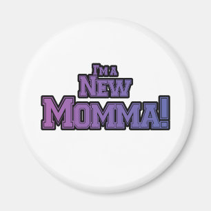 Purple I'm a NewママTシャツとギフト マグネット
