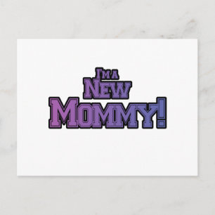Purple I'm A New Mommy T-shirts and Gives ポストカード