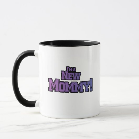 Purple I'm A New Mommy T-shirts and Gives マグカップ (左)