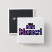 Purple I'm A New Mommy T-shirts and Gives 缶バッジ (正面&裏面)