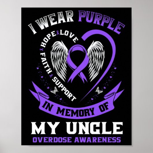 Purple In Memory Of My Uncle Drug Overdose Awarene ポスター (正面)