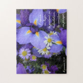 Purple Iris, Bible Verse about Hope, Romans 12:12 ジグソーパズル (縦)