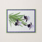 Purple Iris Botanical Art ジグソーパズル (横)