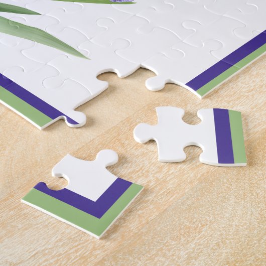 Purple Iris Botanical Art ジグソーパズル (側面)