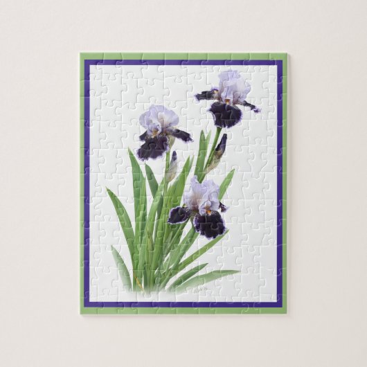 Purple Iris Botanical Art ジグソーパズル (縦)