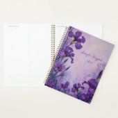 Purple Iris Floral Spiral-Bound Planner Botanical プランナー手帳 (ディスプレー)