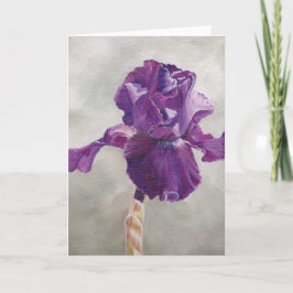 Purple Iris Flower Art Greeting Card サンキューカード