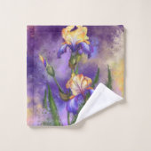 Purple Iris Flower Bath Towel Set - Painting バスタオルセット (ウォッシュタオル)