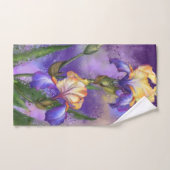 Purple Iris Flower Bath Towel Set - Painting バスタオルセット (ハンドタオル)