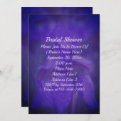 Purple Iris Flower Bridal Shower 招待状 (正面/裏面)