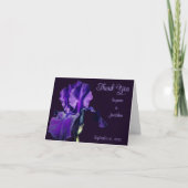 Purple Iris Flower Personalized Wedding  サンキューカード (正面)