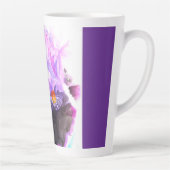 Purple Iris Flower Watercolor Womans Irises  カフェラテマグ (右)